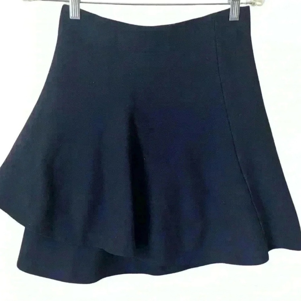 Zara Basic Collection Black Double Layer Mini Skirt